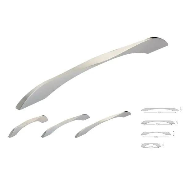 دستگیره کابینت بهریزان مدل 318-2-128 سایز 128 میلی متر نیکل خش دار