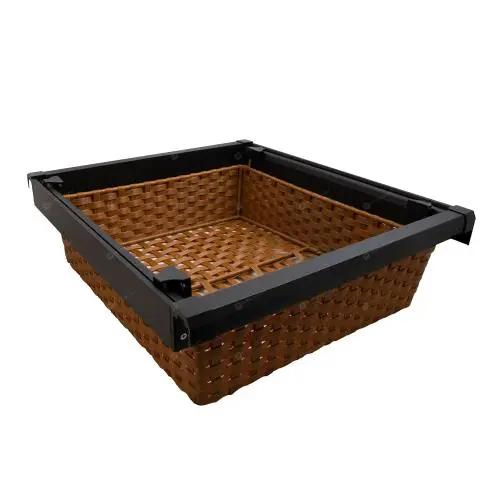 سبد حصیری ریلی طرح ایتالین فانتونی مدل J537 سایز 60 سانتی متر مشکی