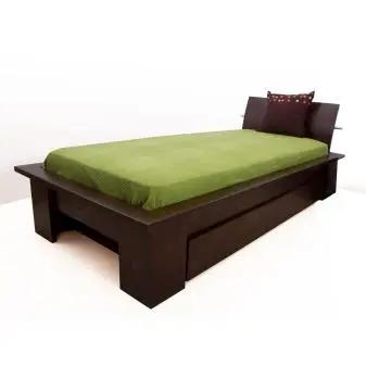 تخت خواب تک نفره تهران فرم مدل B1 سایز 90cm گردویی